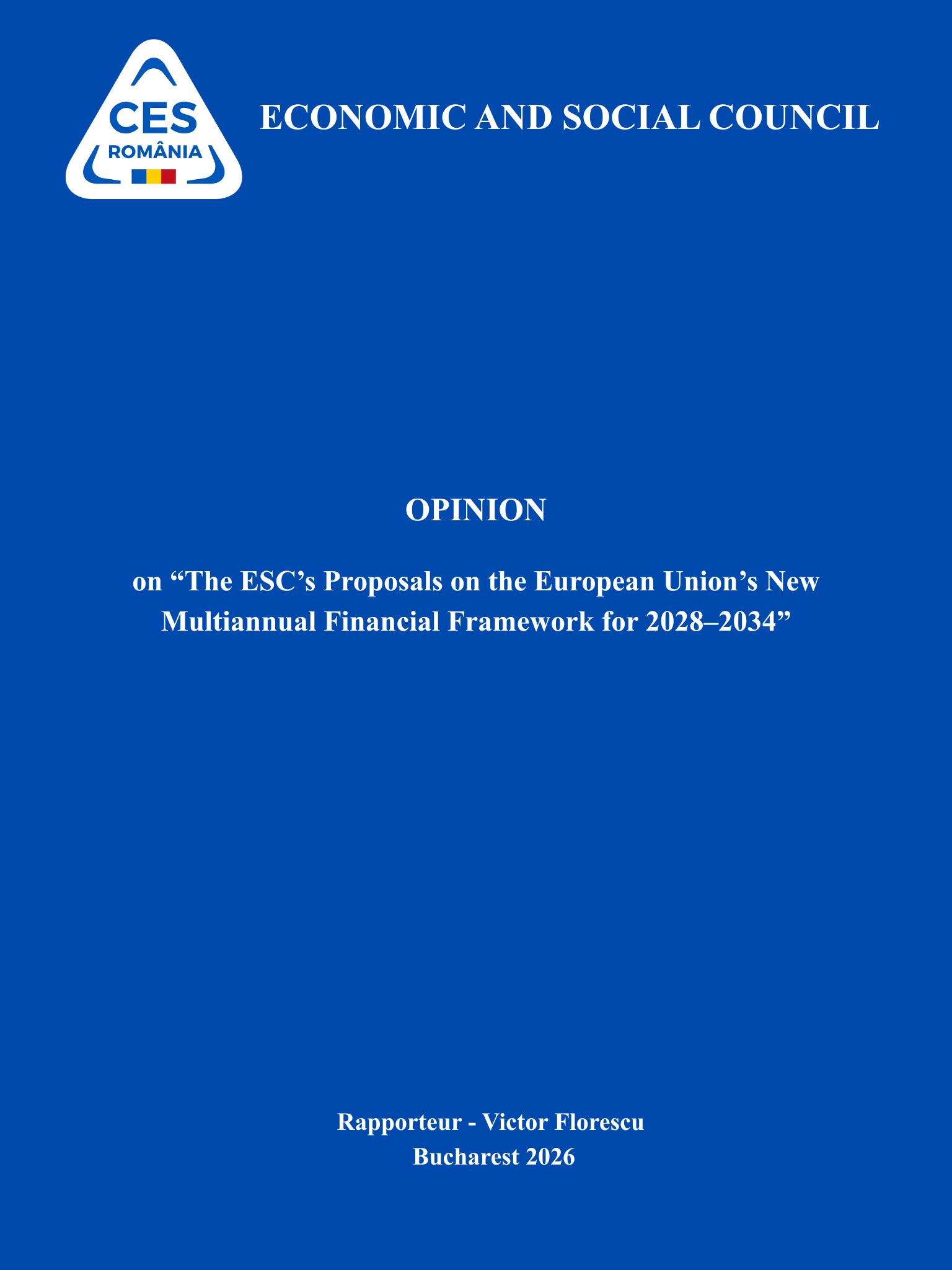 Opinion on “The ESC’s Proposals on the European Union’s New Multiannual Financial Framework for 2028–2034”