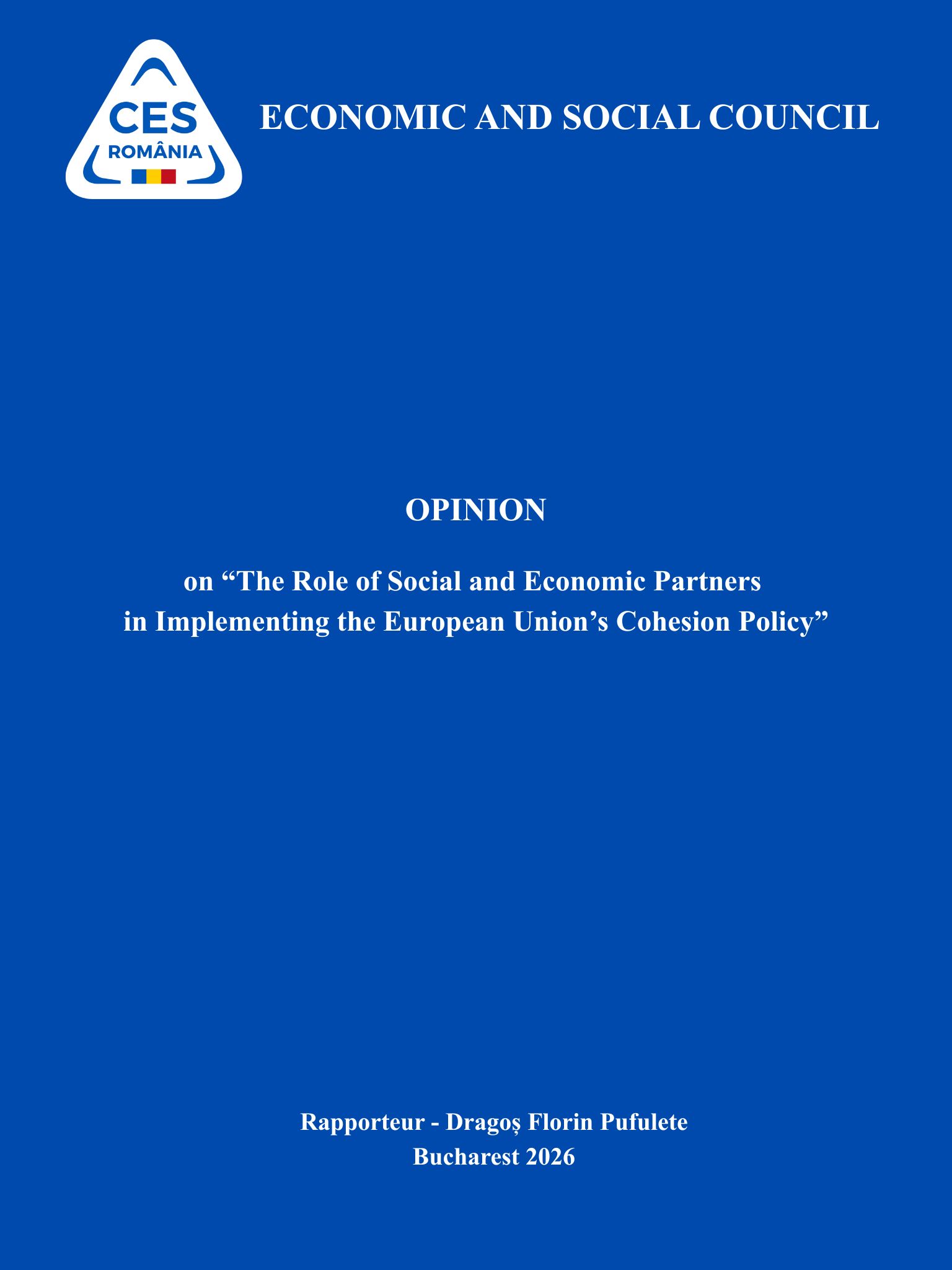 Punct de vedere cu tema „Rolul partenerilor economico-sociali în implementarea Politicii de coeziune a Uniunii Europene”