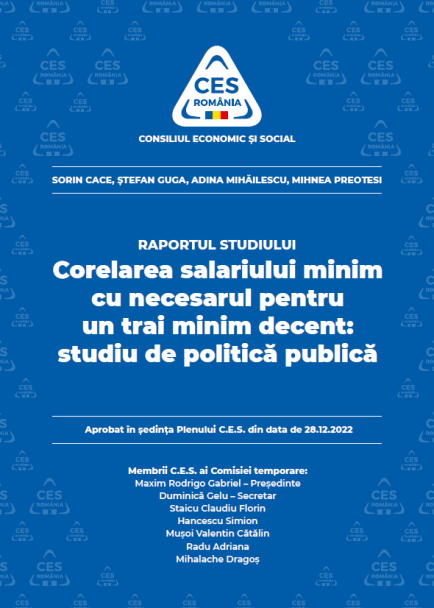 CORELAREA  SALARIULUI  MINIM  CU NECESARUL  PENTRU  UN  TRAI  MINIM   DECENT: STUDIU DE POLITICĂ PUBLICĂ