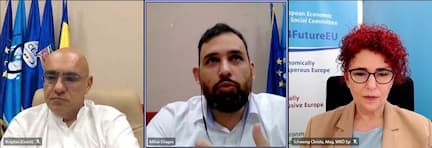 Bogdan Simion, președintele CES, și dl Mihai Dragoș, vicepreședintele CES au avut o întâlnire online cu dna Christa Schweng, președintele CESE